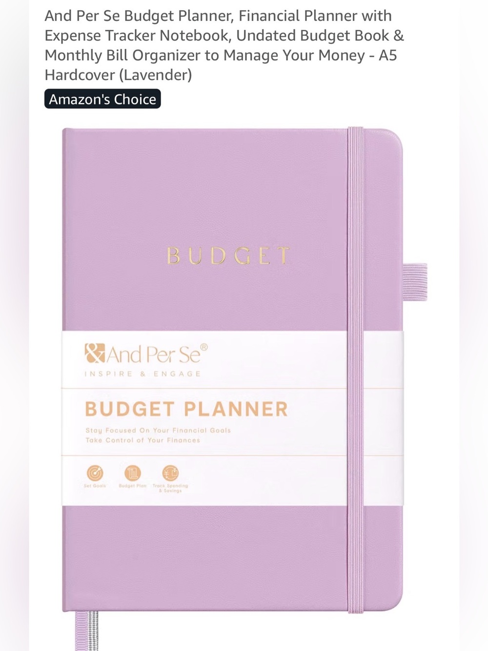 Per Se Lavender Budget Planner expense tracker notebook undated budget book